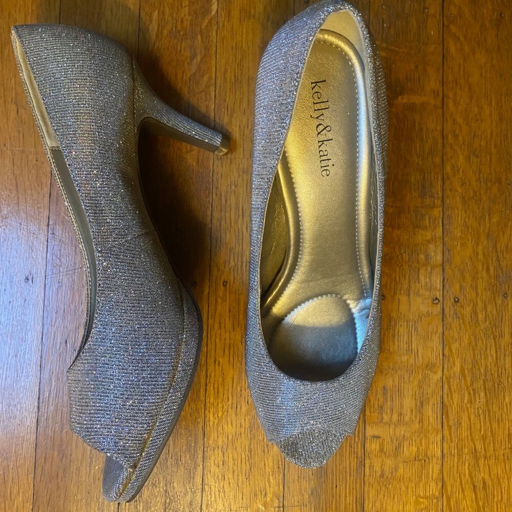 Kelly & Katie open-toe sparkly heels